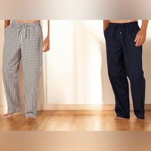 Checkered and Navy Men’s Pajama Pants 2 Pairs NWT